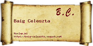 Baig Celeszta névjegykártya
